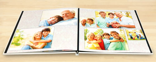 Create a personalized photo book with custom hard cover and quality lay flat pages